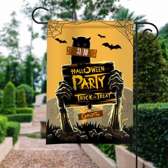 Happy Halloween Ghost Trick Or Treat Personalized Garden Flag House Flag Double Sided Home Design Outdoor Porch