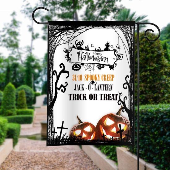 Happy Halloween Jack O-Lantern Trick Or Treat Personalized Garden Flag House Flag Double Sided Home Design Outdoor Porch