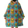 Headset Skull Hoodie Wearable Blanket WB1216