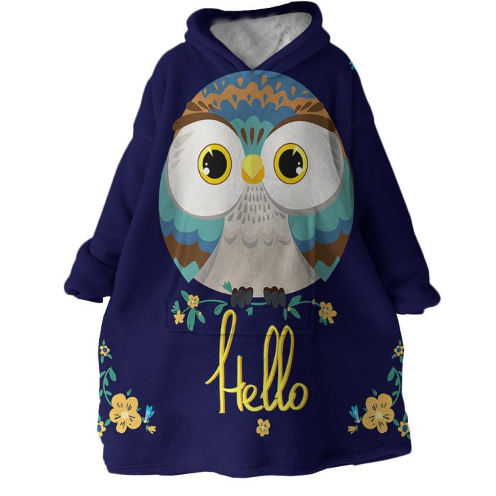 Hello Owl Hoodie Wearable Blanket WB1111 1