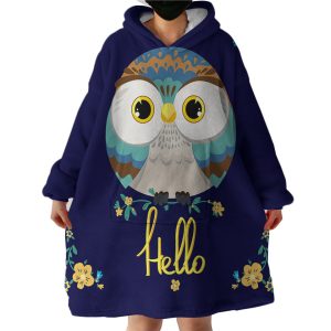 Hello Owl Hoodie Wearable Blanket WB1111