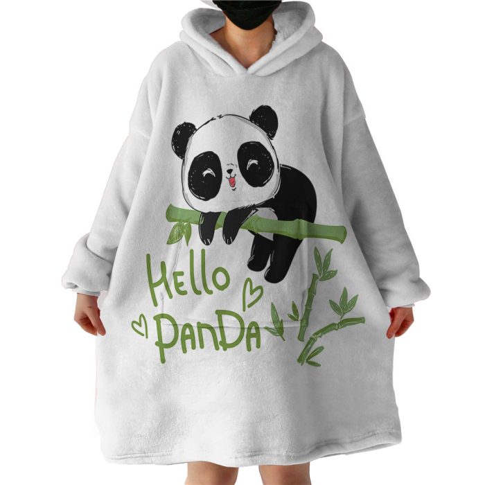 Hello Panda Hoodie Wearable Blanket WB1099