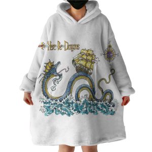 Here Be Dragons Hoodie Wearable Blanket WB0183