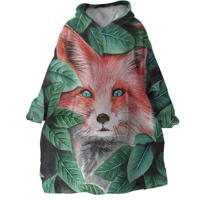Hiding Fox Hoodie Wearable Blanket WB0928 1