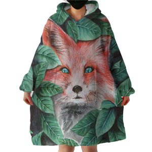 Hiding Fox Hoodie Wearable Blanket WB0928
