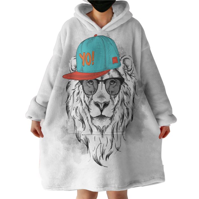 Hiphop Snapback Lion Hoodie Wearable Blanket WB0482