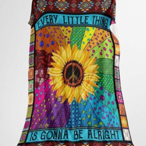 Hippie Girl Blanket For Daughter Gift Fleece Blanket Sherpa Blanket 1