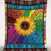 Hippie Girl Blanket For Daughter Gift Fleece Blanket Sherpa Blanket