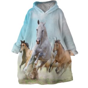 Horse Race Hoodie Wearable Blanket WB0015 1