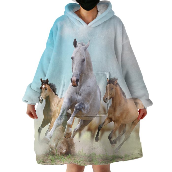 Horse Race Hoodie Wearable Blanket WB0015