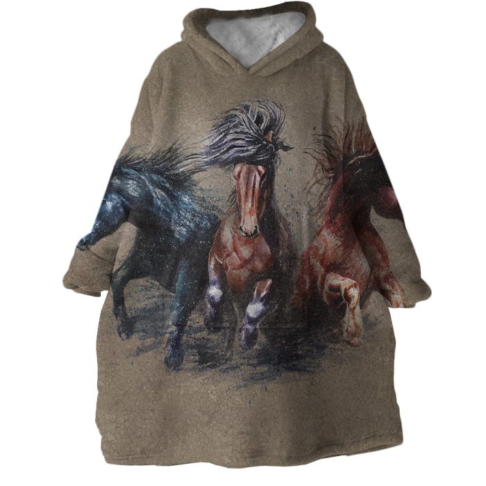 Horse Race Hoodie Wearable Blanket WB1367 1