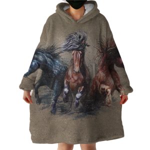 Horse Race Hoodie Wearable Blanket WB1367