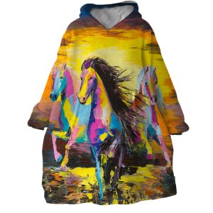 Horse Race Hoodie Wearable Blanket WB1594 1