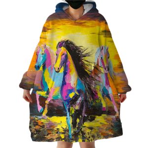 Horse Race Hoodie Wearable Blanket WB1594