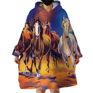 Horse Race Hoodie Wearable Blanket WB1885