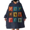 Horse Ride Badges Hoodie Wearable Blanket WB1472