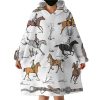 Horse Rider Hoodie Wearable Blanket WB0028