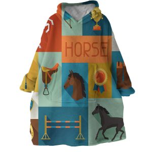 Horse Rider Hoodie Wearable Blanket WB1471 1