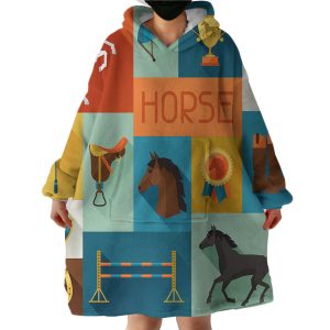 Horse Rider Hoodie Wearable Blanket WB1471