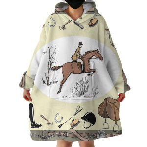 Horse Rider Hoodie Wearable Blanket WB1906