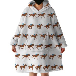 Horse Riders Hoodie Wearable Blanket WB1467