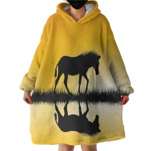 Horse and Shadow Hoodie Wearable Blanket WB0786