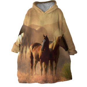 Horses Hoodie Wearable Blanket WB1449 1