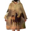 Horses Hoodie Wearable Blanket WB1449