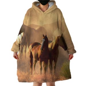 Horses Hoodie Wearable Blanket WB1449