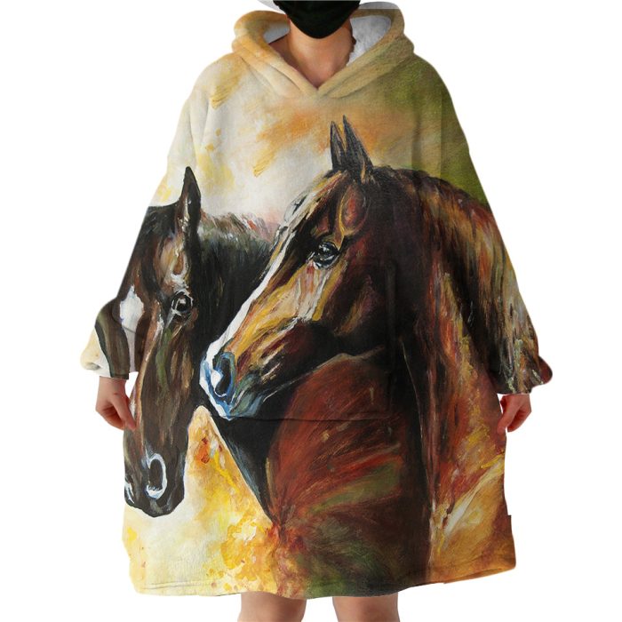Horses Hoodie Wearable Blanket WB1984