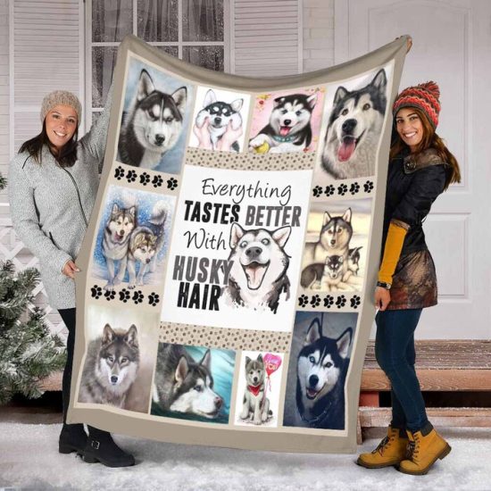 Husky Blanket - Sherpa Blanket Fleece Blanket Birthday Gift For Dog Lover Dog Blanket