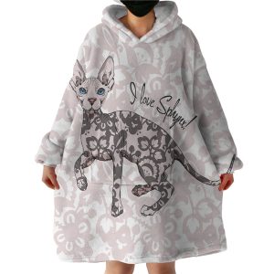 I Love Sphynx Hoodie Wearable Blanket WB1170