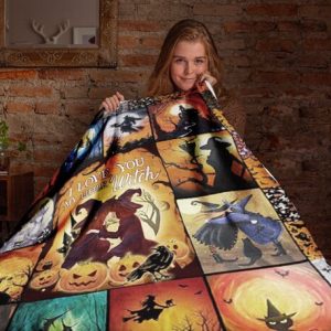 I Love You My Little Witch Halloween Blanket Halloween Gifts Cozy Plush Fleece Premium Mink Sherpa Sanderson Sisters Pumpkin Spooky 1
