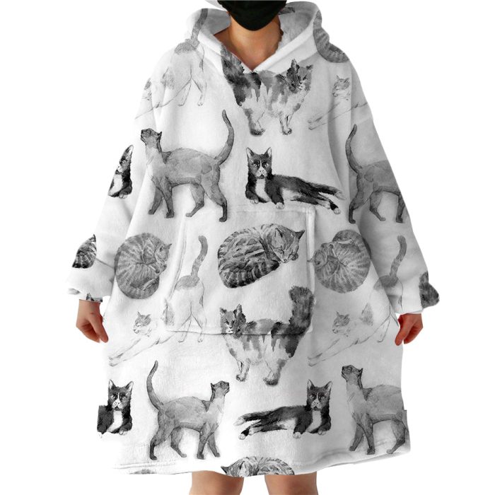 Idle Cats Hoodie Wearable Blanket WB2078