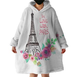 In Love With Paris Hoodie Wearable Blanket WB1155