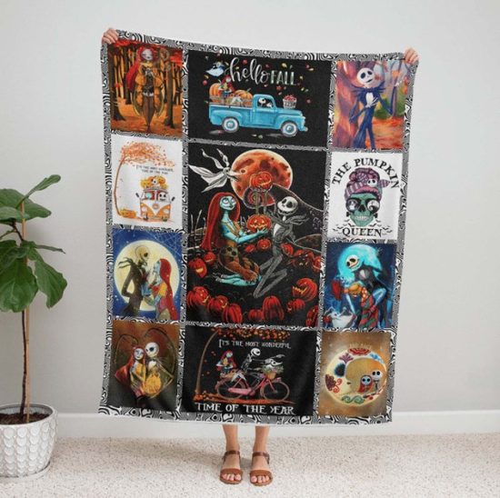 Jack Skellington And Wife Blanket Gift For Husband Wonderful Time Blanket Fleece Blanket Sherpa Blanket