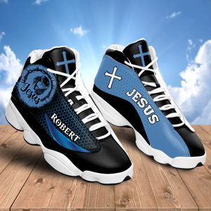 Jesus Basic Cool Dark Blue Custom Name Air Jordan 13 Shoes 1