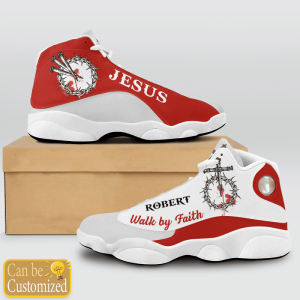 Jesus Blood Walk By Faith Red Custom Name Air Jordan 13 Shoes 1
