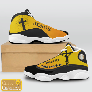 Jesus Faith Over Fear Custom Name Air Jordan 13 Shoes 2
