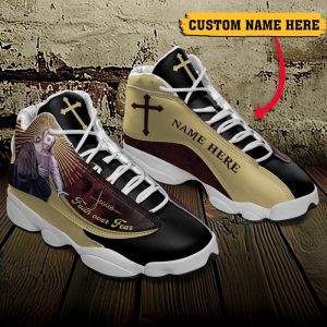 Jesus Faith Over Fear God Figure Custom Name Air Jordan 13 Shoes