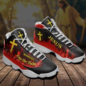 Jesus Keep The Faith Fire Custom Name Air Jordan 13 Shoes 1