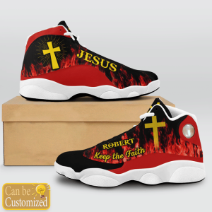Jesus Keep The Faith Fire Custom Name Air Jordan 13 Shoes 2