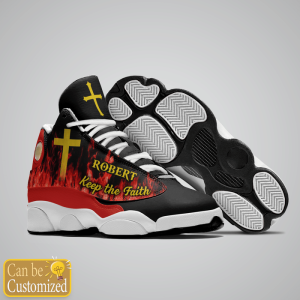 Jesus Keep The Faith Fire Custom Name Air Jordan 13 Shoes 3