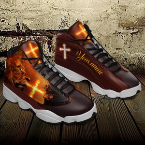 Jesus Lion And Fire Custom Name Air Jordan 13 Shoes 1
