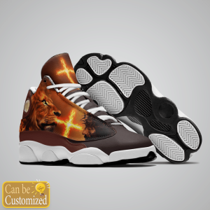 Jesus Lion And Fire Custom Name Air Jordan 13 Shoes 2