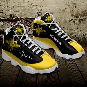 Jesus Saved My Life Custom Name Air Jordan 13 Shoes Yellow 1