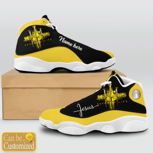 Jesus Saved My Life Custom Name Air Jordan 13 Shoes Yellow 2