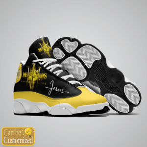 Jesus Saved My Life Custom Name Air Jordan 13 Shoes Yellow 3