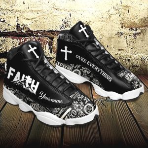 Jesus Text Faith Over Everything Custom Name Air Jordan 13 Shoes 1
