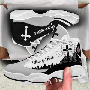 Jesus Walk By Faith Black Mountain Custom Name Air Jordan 13 Shoes 1